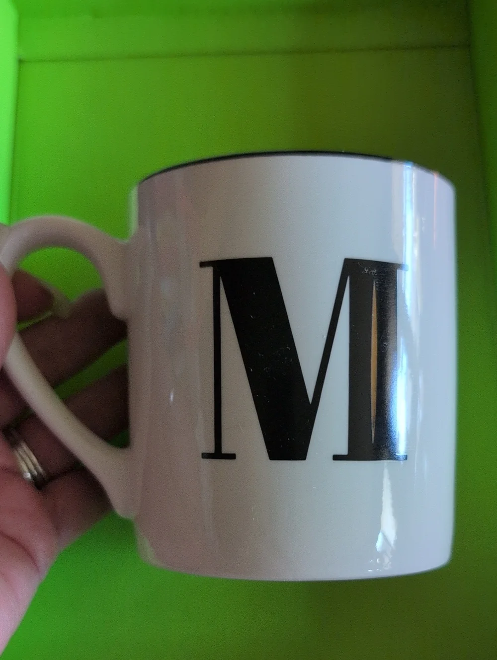 Threshhold Monogram M White Ceramic Mug